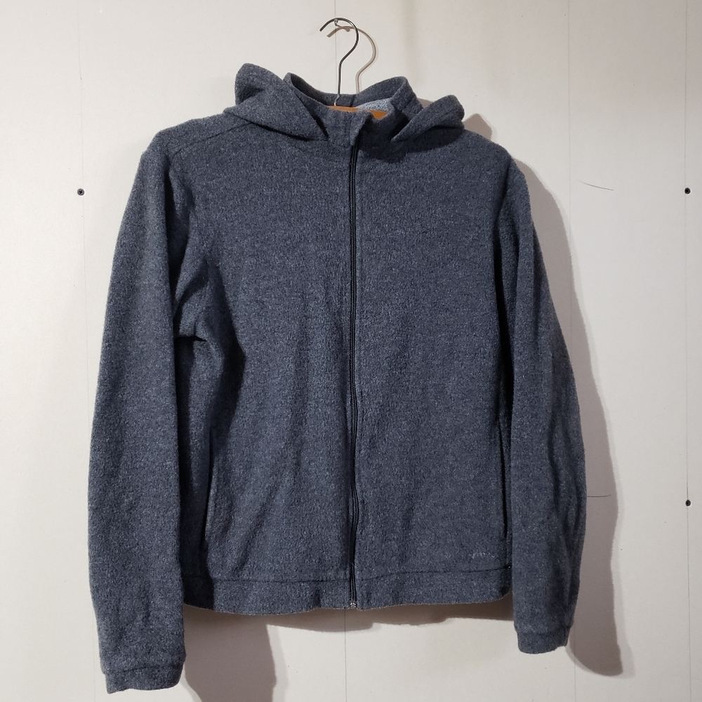vintage MEC Grey Wool Fleece blend Zip Up Hoodie Sweater Jacket Womens Medium